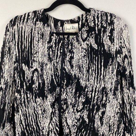 Joseph Ribkoff Full Zip Jacket Black Textured Stretch Womens Size 10 - Picture 2 of 9